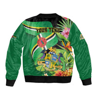 Personalized Dominica Sleeve Zip Bomber Jacket Nature Island of the Caribbean - Wonder Print Shop
