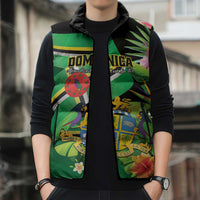 Personalized Dominica Sleeveless Puffer Jacket Nature Island of the Caribbean - Wonder Print Shop