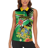 Personalized Dominica Women Sleeveless Polo Shirt Nature Island of the Caribbean - Wonder Print Shop