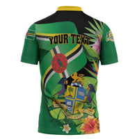 Personalized Dominica Zipper Polo Shirt Nature Island of the Caribbean - Wonder Print Shop