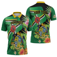 Personalized Dominica Zipper Polo Shirt Nature Island of the Caribbean - Wonder Print Shop