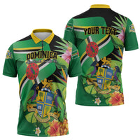 Personalized Dominica Zipper Polo Shirt Nature Island of the Caribbean - Wonder Print Shop