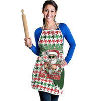 Funny Santa Claus Says Six Seven Apron Christmas Houndstooth Pattern - Wonder Print Shop