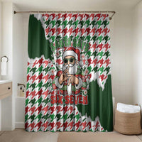 Funny Santa Claus Says Six Seven Bathroom Set Christmas Houndstooth Pattern - Wonder Print Shop