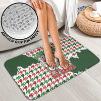 Funny Santa Claus Says Six Seven Bathroom Set Christmas Houndstooth Pattern - Wonder Print Shop