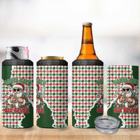 Funny Santa Claus Says Six Seven 4 in 1 Can Cooler Tumbler Christmas Houndstooth Pattern - Wonder Print Shop