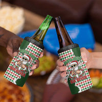 Funny Santa Claus Says Six Seven 4 in 1 Can Cooler Tumbler Christmas Houndstooth Pattern - Wonder Print Shop