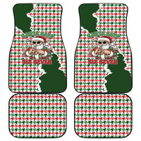 Funny Santa Claus Says Six Seven Car Mats Christmas Houndstooth Pattern - Wonder Print Shop