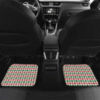 Funny Santa Claus Says Six Seven Car Mats Christmas Houndstooth Pattern - Wonder Print Shop