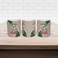 Funny Santa Claus Says Six Seven Ceramic Mug Christmas Houndstooth Pattern - Wonder Print Shop