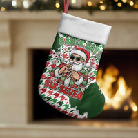 Funny Santa Claus Says Six Seven Christmas Stocking Christmas Houndstooth Pattern - Wonder Print Shop