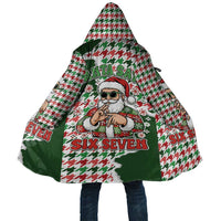 Funny Santa Claus Says Six Seven Cloak Christmas Houndstooth Pattern - Wonder Print Shop