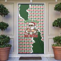 Funny Santa Claus Says Six Seven Door Cover Christmas Houndstooth Pattern - Wonder Print Shop