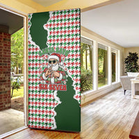 Funny Santa Claus Says Six Seven Door Cover Christmas Houndstooth Pattern - Wonder Print Shop