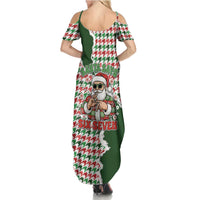 Funny Santa Claus Says Six Seven Family Matching Summer Maxi Dress and Hawaiian Shirt Christmas Houndstooth Pattern - Wonder Print Shop