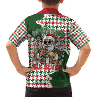Funny Santa Claus Says Six Seven Hawaiian Shirt Christmas Houndstooth Pattern - Wonder Print Shop