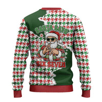 Funny Santa Claus Says Six Seven Ugly Christmas Sweater Christmas Houndstooth Pattern - Wonder Print Shop