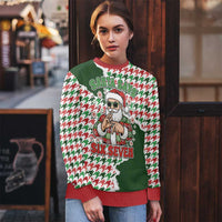 Funny Santa Claus Says Six Seven Ugly Christmas Sweater Christmas Houndstooth Pattern - Wonder Print Shop