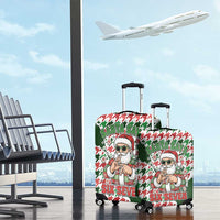 Funny Santa Claus Says Six Seven Luggage Cover Christmas Houndstooth Pattern - Wonder Print Shop
