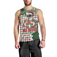 Funny Santa Claus Says Six Seven Men Tank Top Christmas Houndstooth Pattern - Wonder Print Shop