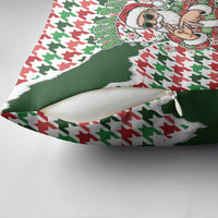 Funny Santa Claus Says Six Seven Pillow Cover Christmas Houndstooth Pattern - Wonder Print Shop