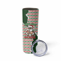 Funny Santa Claus Says Six Seven Skinny Tumbler Christmas Houndstooth Pattern - Wonder Print Shop