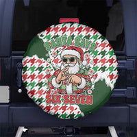 Funny Santa Claus Says Six Seven Spare Tire Cover Christmas Houndstooth Pattern - Wonder Print Shop