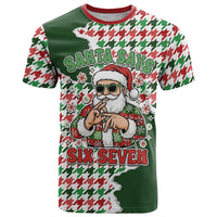 Funny Santa Claus Says Six Seven T Shirt Christmas Houndstooth Pattern - Wonder Print Shop