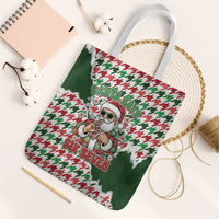 Funny Santa Claus Says Six Seven Tote Bag Christmas Houndstooth Pattern - Wonder Print Shop