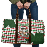 Funny Santa Claus Says Six Seven Travel Bag Christmas Houndstooth Pattern - Wonder Print Shop