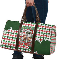 Funny Santa Claus Says Six Seven Travel Bag Christmas Houndstooth Pattern - Wonder Print Shop