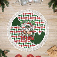 Funny Santa Claus Says Six Seven Tree Skirt Christmas Houndstooth Pattern - Wonder Print Shop