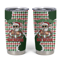 Funny Santa Claus Says Six Seven Tumbler Cup Christmas Houndstooth Pattern - Wonder Print Shop