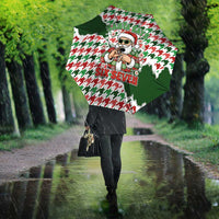 Funny Santa Claus Says Six Seven Umbrella Christmas Houndstooth Pattern - Wonder Print Shop
