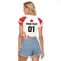 Custom Canada Hockey Raglan Cropped T Shirt Canada Owns Hockey - Wonder Print Shop