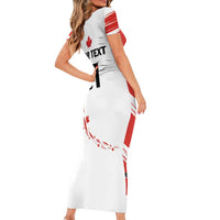 Custom Canada Hockey Short Sleeve Bodycon Dress Canada Owns Hockey - Wonder Print Shop