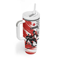 Custom Canada Hockey Tumbler With Handle Canada Owns Hockey - Wonder Print Shop