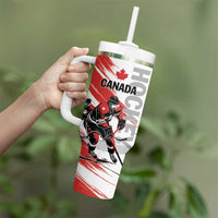 Custom Canada Hockey Tumbler With Handle Canada Owns Hockey - Wonder Print Shop