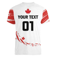 Custom Canada Hockey Women V-Neck T-Shirt Canada Owns Hockey - Wonder Print Shop