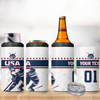 Custom USA Hockey 4 in 1 Can Cooler Tumbler Team USA Champions - Wonder Print Shop