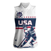 Custom USA Hockey Women Sleeveless Polo Shirt Team USA Champions - Wonder Print Shop