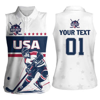 Custom USA Hockey Women Sleeveless Polo Shirt Team USA Champions - Wonder Print Shop
