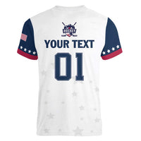 Custom USA Hockey Women V-Neck T-Shirt Team USA Champions - Wonder Print Shop