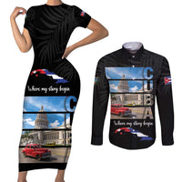 Cuba El Capitolio Couples Matching Short Sleeve Bodycon Dress and Long Sleeve Button Shirt Where My Story Begin - Wonder Print Shop