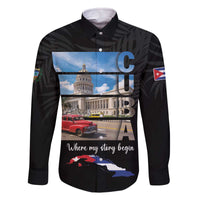 Cuba El Capitolio Family Matching Off The Shoulder Long Sleeve Dress and Hawaiian Shirt Where My Story Begin - Wonder Print Shop