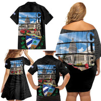 Cuba El Capitolio Family Matching Off Shoulder Short Dress and Hawaiian Shirt Where My Story Begin - Wonder Print Shop