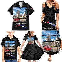 Cuba El Capitolio Family Matching Summer Maxi Dress and Hawaiian Shirt Where My Story Begin - Wonder Print Shop