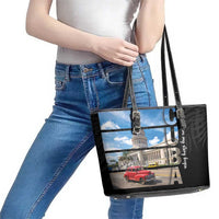Cuba El Capitolio Leather Tote Bag Where My Story Begin - Wonder Print Shop