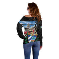 Cuba El Capitolio Off Shoulder Sweater Where My Story Begin - Wonder Print Shop