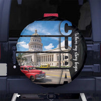 Cuba El Capitolio Spare Tire Cover Where My Story Begin - Wonder Print Shop